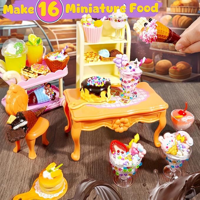 16 DIY Miniature Food Making Material Kit Kitchen Mini Food Set Multi-Style Dessert Drink Making Make Your Food