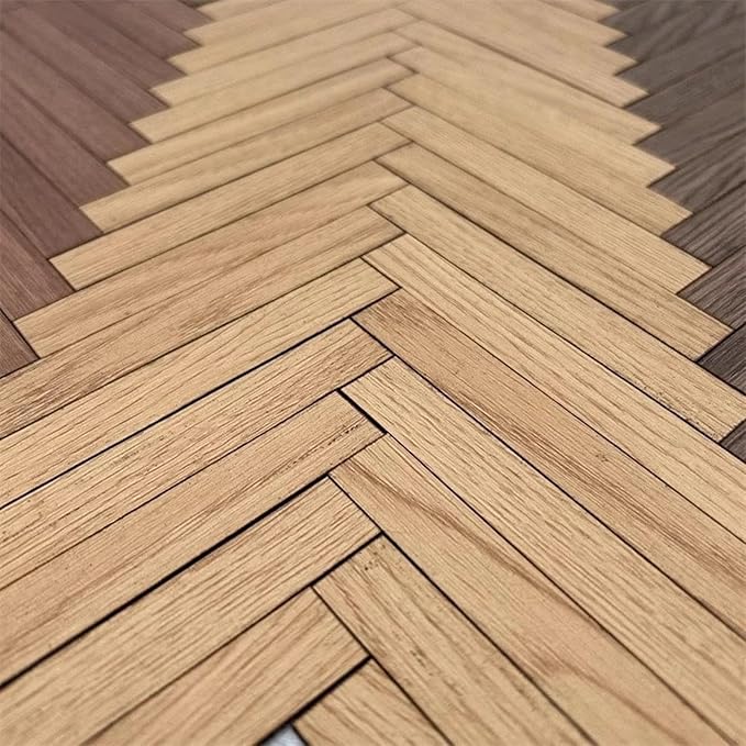 Miniature Dollhouse Floor - 1/12 & 1/6 Scale, DIY Wooden Veneer (40PCS), White Oak Color