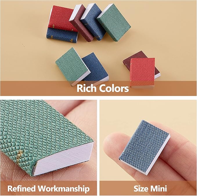 Sumind 20 Pieces 1:12 Scale Miniatures Dollhouse Books Assorted Miniatures Dollhouse Mini Books Decoration Accessories Doll Toy Supplies (Solid Style)