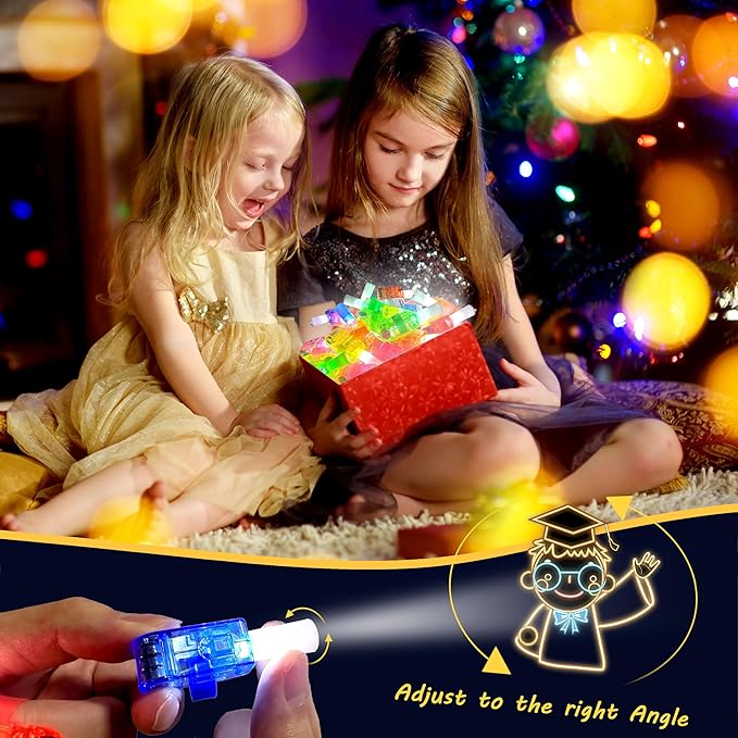 24PCS Preschool Graduation Party Favors-LED Finger Lights：Glow-in-the-Dark Light-Up Toys Bulk for Kids, Kindergarten Congrats Grad Theme Party Supplies, Party Goodie Bags,Classroom Prizes,Fun Gifts