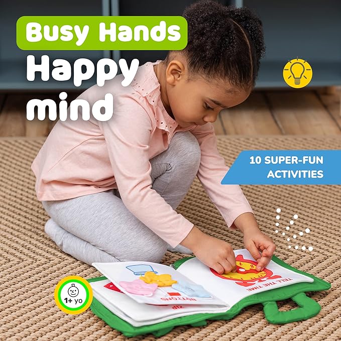 deMoca Montessori Busy Book Toddler Travel Toys 1-3, Activity Quiet Book Airplane Travel Toys for Toddlers 1-3, Busy Board with Car and Plane Activities, Gift for Boys & Girls