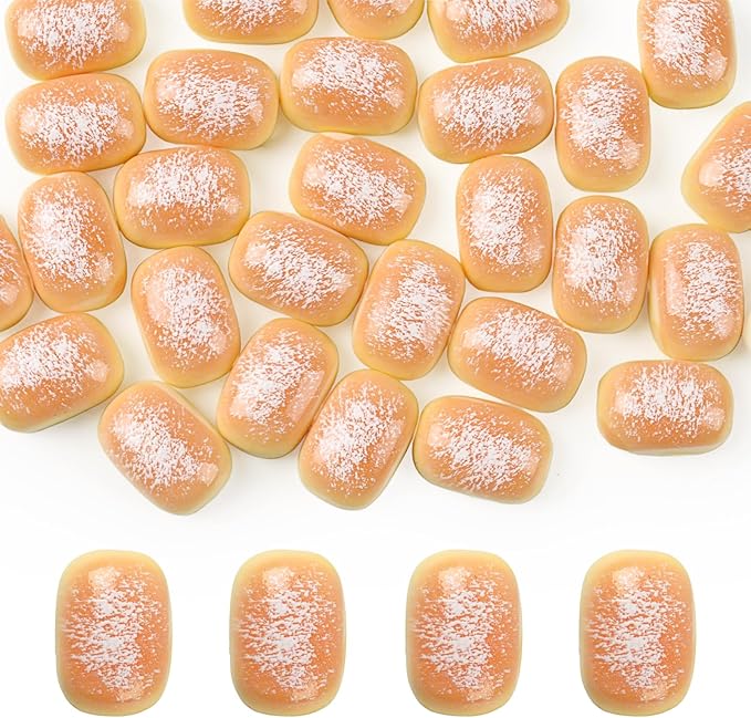 50PCS Mini Bread Resin Bakery Bread Artificial Food Model for DIY Accessories Craft Mini Home Kitchen Decor Display Props
