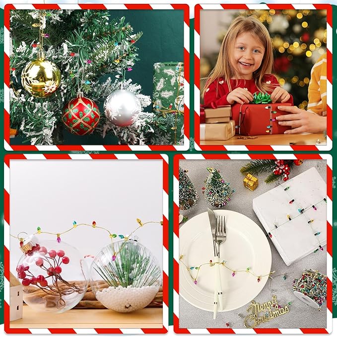 Jansun 32.8 Feet Dollhouse Fake String, Miniatures Dollhouse Christmas String Decorations for Doll House Miniature Furniture Crafts Accessories Christmas Holiday Wedding Party Decor