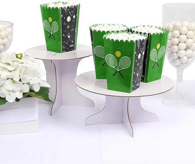 Big Dot of Happiness You Got Served - Tennis - Baby Shower or Tennis Ball Birthday Party Favor Popcorn Treat Boxes - Set of 12