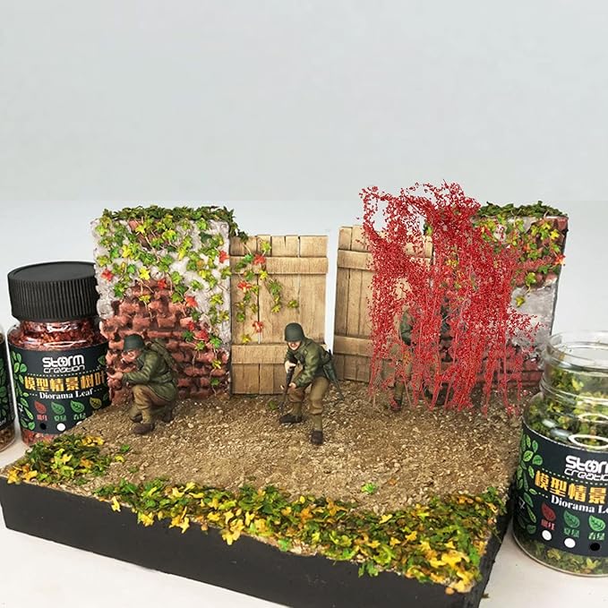 Cayway Static Grass Tuft Model Grass Tufts Railway Artificial Grass Bushy Tuft Flower Cluster Vegetation Groups for Model Train Landscape Railroad Scenery (Styel E)