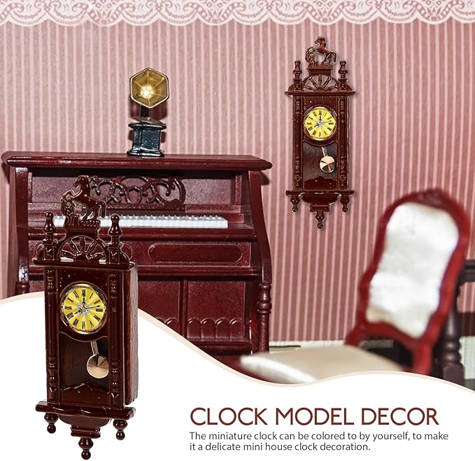 STOBOK Dollhouse Miniature Wall Clock Mini Clock Model for Photography Props Dollhouse Furniture Accessories