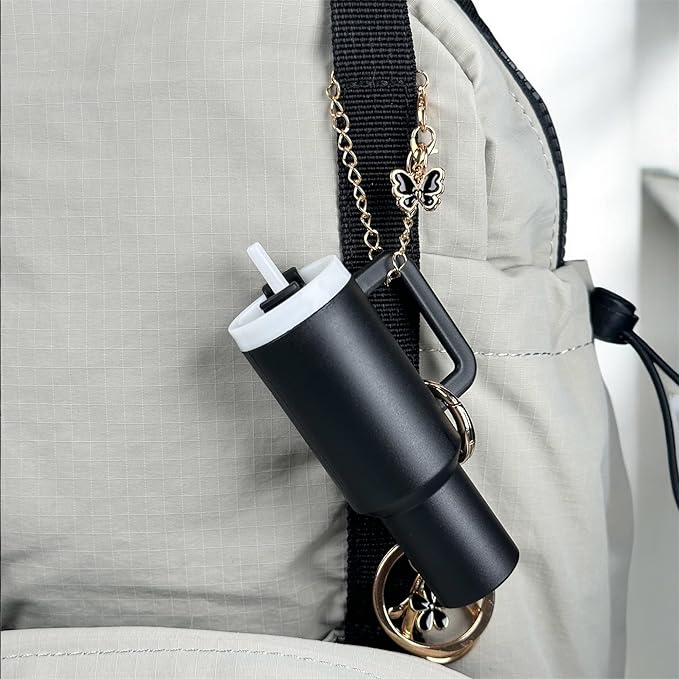 ERTUNA Mini Tumbler Keychain Accessories for Stanley Cup, 2 Way Cute Charms Chapstick Lip Balm Holder for Women Purse Handbag