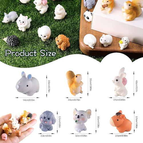 150pcs Mini Resin Animals, Small Plastic Animals for Fairy Garden Miniature Dollhouse Accessories Hide Crafts Decor Mini Resin Figures for Aquarium Toys Tiny Animal Figurines