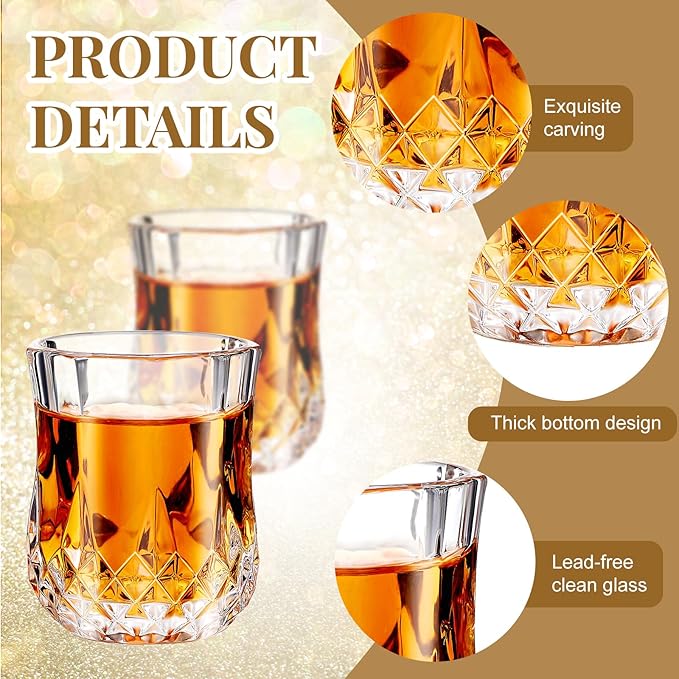 Meanplan Mini Shot Glasses Set Tasting Glasses Heavy Base Clear Shot Cup Cute Cordial Mini Wine Cups for Serving Whiskey, Wine, Juice (1.7oz,60 Pcs)
