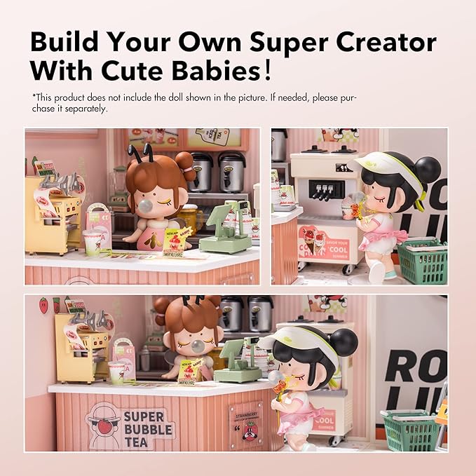 Wowood Super Creator-Mini Blocks Model Building Set for Adults, Miniature Plastic House Kit Super Store-Building Blocks Toys for Adult, DIY Crafts/Hobbies for Adult (Double Joy Bubble Tea)