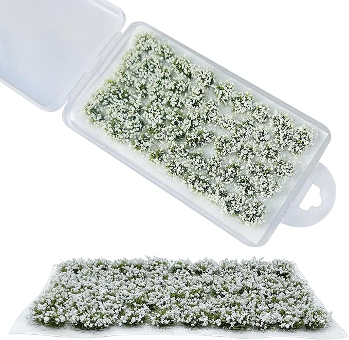 Woohome 32 PCS Static Grass Model Grass Bushy Tuft Flower Cluster Vegetation Groups for DIY Architecture Building Model Train Landscape Railroad Scenery