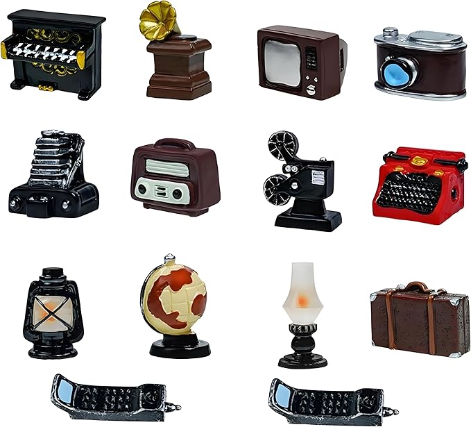 10Pcs Miniature Retro-Themed Home Appliances – Random Assorted Resin Camera, Telephone & Television Models, Mini Dollhouse Furniture for DIY, Micro Landscape,Tabletop Display & Creative Craft Projects