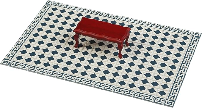 150 pcs, Dollhouse Flooring, 1:12 Scale Doll House Tiles, Miniature Checkerboard Floor, REDUCIO! (Aegean Mosaic)