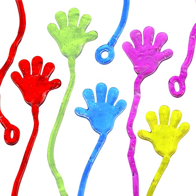 75 Pcs Bulk Sticky Hands for Kids - Slappy Slap Little Small Hands Sticky Toy - Goodie Bags Stuffers Party Favors for Birthday, Treasure Box, Hand Game 4-8, 8-12 - Easter Basket Fillers