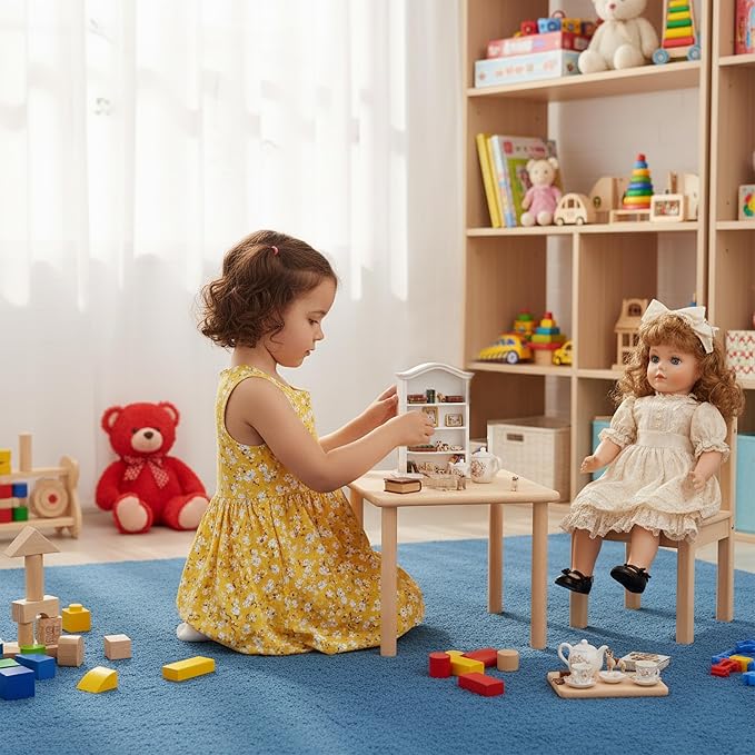 Miniature Book Shelf 1:12 Mini Bookshelf Dollhouse Furniture Accessories White Wooden Bookcase for Doll House, Books Storage Shelves, Classic Display Decoration Accessories, Cute Small Items