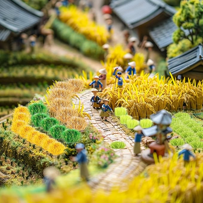 140Pcs DIY Miniature Colorful Flower Cluster Self Adhesive Flower Vegetation Groups Static Grass Tufts for Train Landscape Railroad Scenery Sand Military Layout Model Miniature Bases and Dioramas