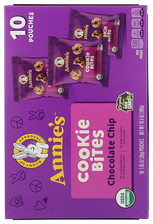 Annie's Organic Chocolate Chip Cookie Bites, 10 Pouches, 10.5 oz