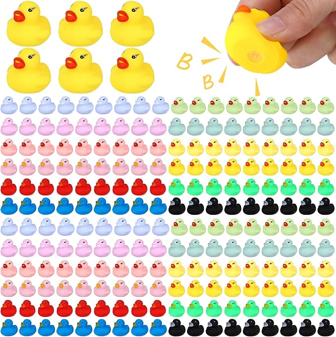 900 Pieces Mini Rubber Duck in Bulk Bath Toys Set Bulk Mini Colorful Ducks Baby Shower Toy Birthday Party Decorations Favors Gift Summer Beach Pool Activity Carnival Game