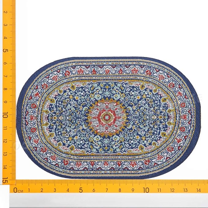 Odoria 1/12 Miniature Rugs and Carpet Dollhouse Decoration Accessories, Blue