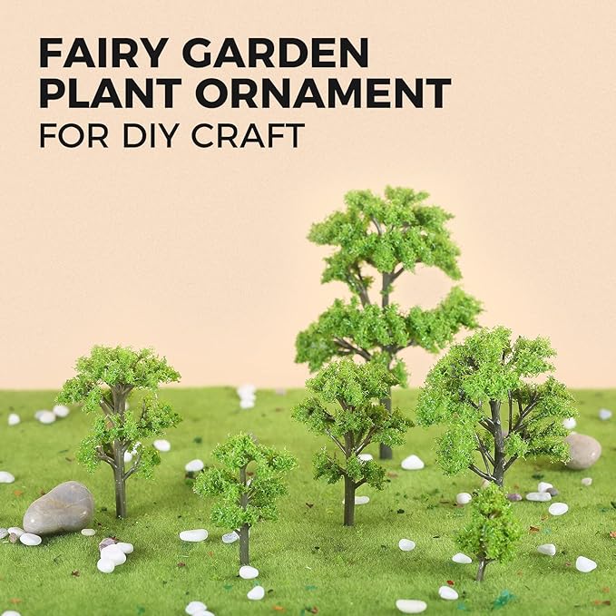 Yetaha 20 Pcs Miniature Model Trees, Mini Plant Ornament Model, Craft Tiny Shrubs for Fairy Garden Train Scenery Architecture Micro Landscape DIY Craft Home Decoration