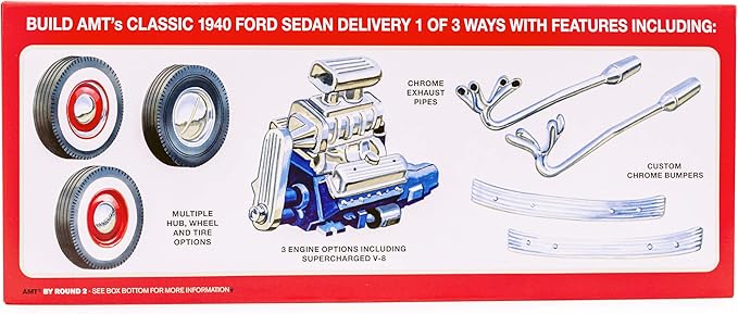 AMT 1940 Ford Coca-Cola Delivery Sedan - 1/25 Scale Model Kit - Buildable Vintage Vehicles for Kids and Adults