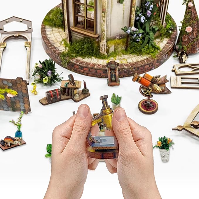 DIY Miniature House Kits Tiny Dollhouse for Adults,European Garden Model Kit Craft with LED Light Home Bookshelf Decor,Gifts for Family Friends -Dreamland Floral Studio(SQ-66)