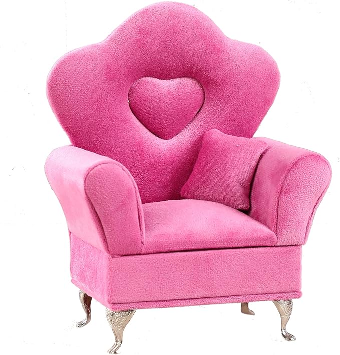 CONCISE Adult Dollhouse Furniture 1/6 1/12 Scale Miniature Velvet Sofa Hidden Jewelry Box for Women 14+ Collectors Ring Earring Necklace Bracelet Trinket Keepsake Storage Diorama Model Kit Display