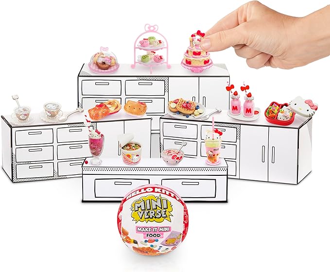 MGA's Miniverse Make It Mini Food Hello Kitty (2 Pack), Mini Collectibles, Sanrio, Mystery Blind Packaging, DIY, Crafts, Resin Play, Replica Food, Novelty, NOT Edible, 8+