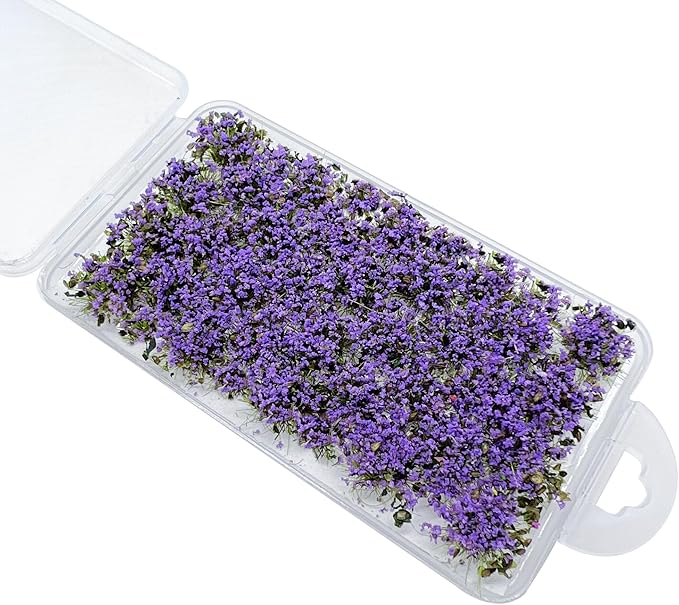 Woohome Purple Static Grass Tufts, 32 PCS Nylon Sculpture for DIY Architecture Building Model Train Landscape Railroad Scenery