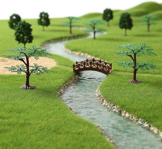 Miniature Trees for Crafts, 3.54 inch Plastic Tiny Model Trees for Diorama, Detachable 5-Leaf DIY Assembly, Artificial Scenery Accessories for Fairy Garden & School Projects