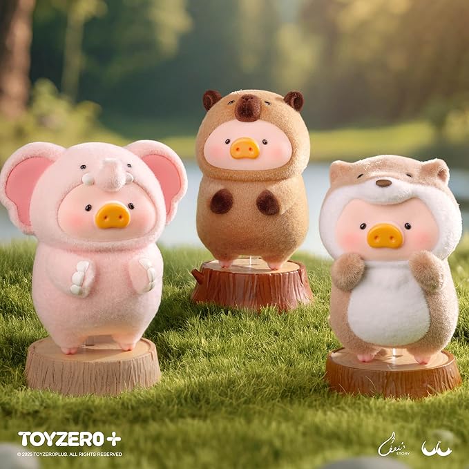 Lulu The Piggy Blind Box Figures - 8PCS Animal Party Series Blind Boxes Mystery Box Cute Animal Figurines Collectible Toys Home Desk Decorations Holiday Birthday Gifts, Whole Set
