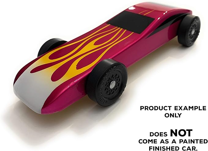 Maximum Velocity Pinewood Car Kit | Includes Unfinished CNC'd Body, Official Scout Speed Wheels, Speed Axles, Graphite & Steel Weight | Sports Car Derby Car Kit