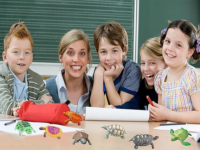 20 Packs Mini Sea Creature Turtle Plastic Toy Set,Ocean Animal Party Favors Cupcake Topper, Classroom Educational Learning Miniature Figurines