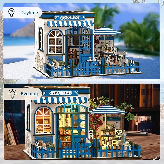 Book Nooks for Adults, DIY Miniature Dollhouse Book Nook Kit, Model Kits Craft Kits for Adults, 3D Wooden Puzzle Book Nook Craft Bookshelf Decor, Adult Craft Kits Gift with Led Light