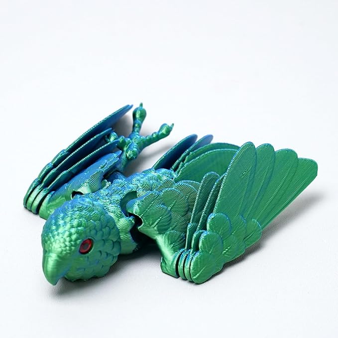 3D Printed Flexible Parrot Model,Bird with Wing,Movable Joints,Home Office Decor,Interesting Toys for Autism/ADHD,Festival Gifts toco,Fidget Toys, Executive Desk Animals Toy (Colorful 3)