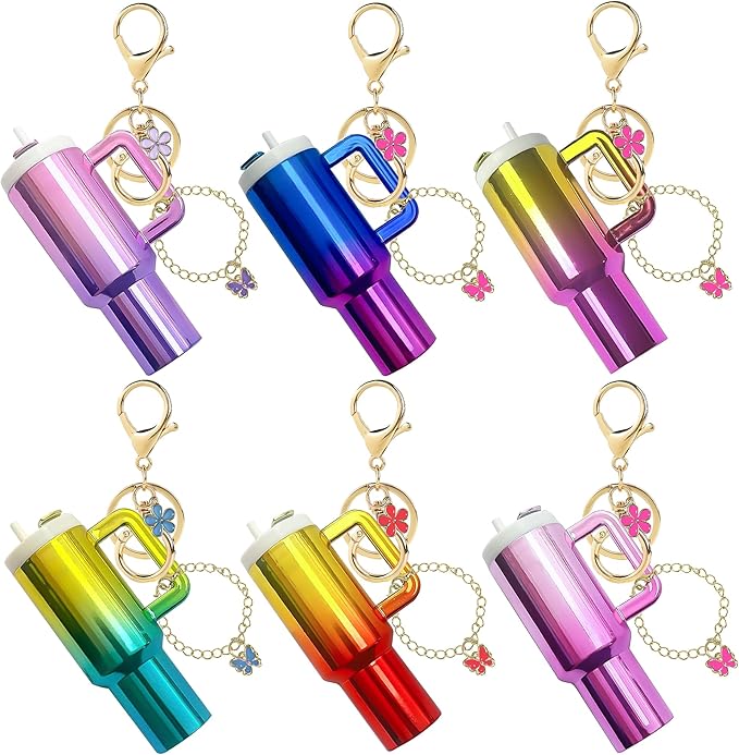 ERTUNA Mini Tumbler Keychain Accessories for Stanley Cup, 2 Way Cute Charms Chapstick Lip Balm Holder for Women Purse Handbag