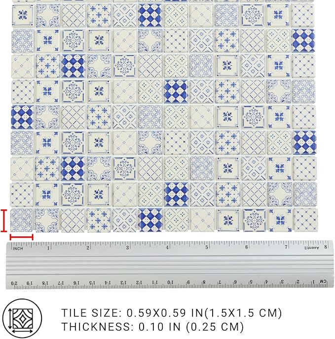 150 pcs, Dollhouse Flooring, 1:12 Scale Doll House Tiles, Miniature Checkerboard Floor, REDUCIO! (Timeless Porcelain)