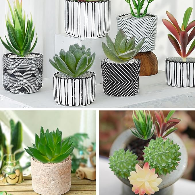 Bacucine 18pcs Artificial Succulent Plants Realistic Unpotted Fake Succulents Mini Faux Plants for Garden Office Party Indoor Outdoor Home Decor