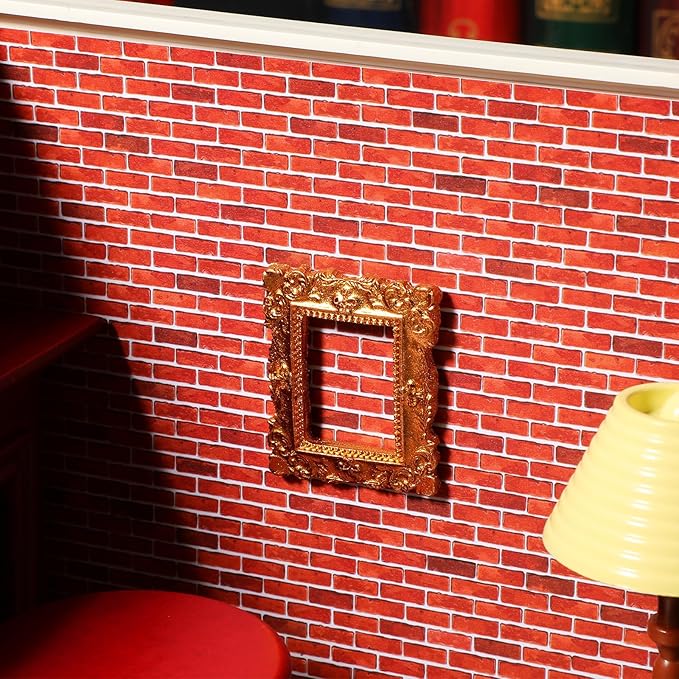 Toyvian Miniatures Vintage Picture Frames: 18pcs Mini Gold Frames Ornaments Crafts, DIY Mini Resin Photo for 1 12 Scale Dollhouse Decor, Photography Wall Display, Tiny Antique Photo Accessories