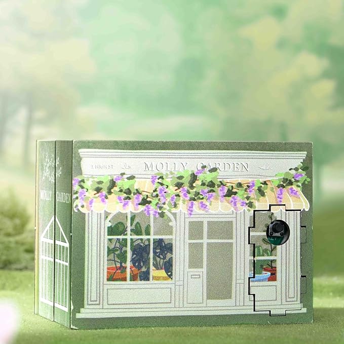 DIY Miniature House Kit, CUTEROOM Mini House Kit for Adult to Build, Wooden Dollhouse Making Kit with Furniture, Christmas Birthday Gifts- Molly Garden