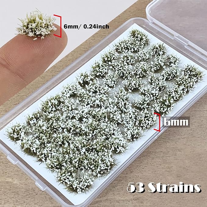 Woohome 32 PCS Static Grass Model Grass Bushy Tuft Flower Cluster Vegetation Groups for DIY Architecture Building Model Train Landscape Railroad Scenery