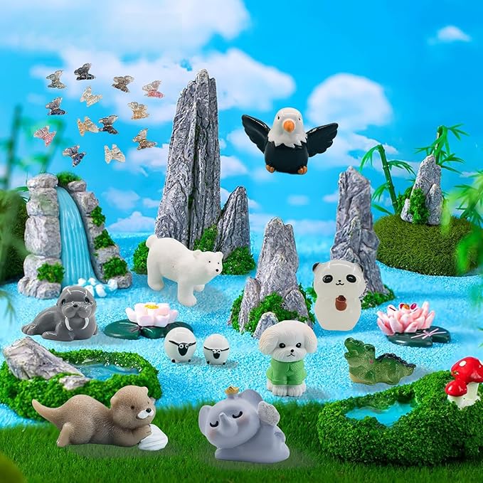 90 Pcs Mini Resin Animals Figurines Tiny Resin Ducks for Mystery Blind Bag, Fairy Garden, Miniature Accessories, Crafts, and Decor