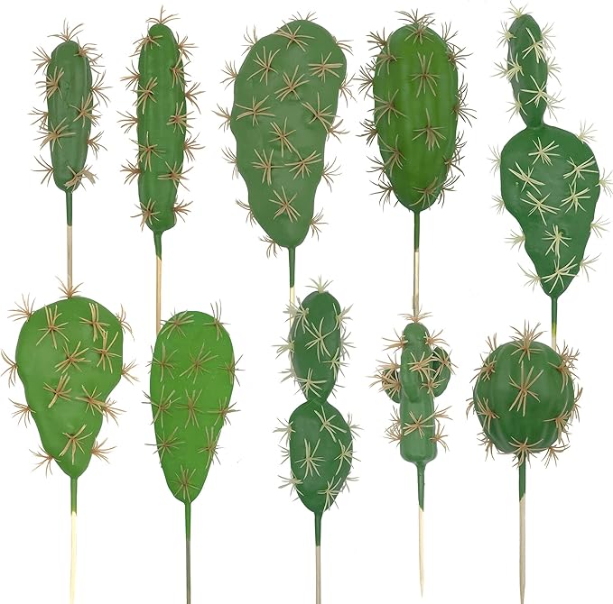 Woohome 10 PCS Faux Fake Succulents Artificial Cactus Decor Faux Cactus Cacti Plant Artificial Cactus Succulent Artificial Succulent Plants for Decoration Faux Cactus Plant Bulk