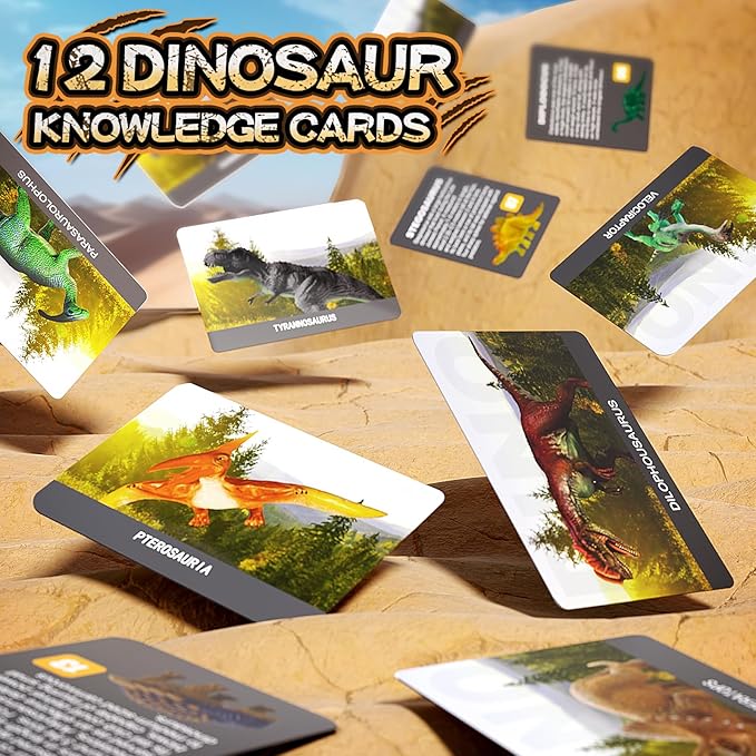 12 Dinosaur Eggs Dig Kit Toys for Kids, Surprise Dinosaur Eggs Excavation Kit with Magnifier, Science STEM Birthday Party Favors Easter Gifts for Boys Girls Age 3 4 5 6 7 8 9 10 + Years Old