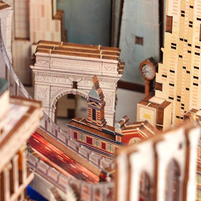 Book Nook Kit, DIY Miniature House Dollhouse Crafts Kit for Adults and Teens, The Statue of Liberty New York Cityline 3D Wooden Puzzle Booknook Build Bookshelf Decor Gifts（Liberty's Legacy）