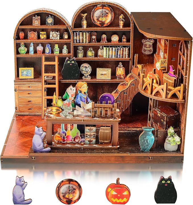 DIY Miniature Dollhouse Kit, Tiny House Kits with Furnitures, Mini House Making Kit to Build for Adults, Hobby Craft Gift for Christmas Day, Magic Labs