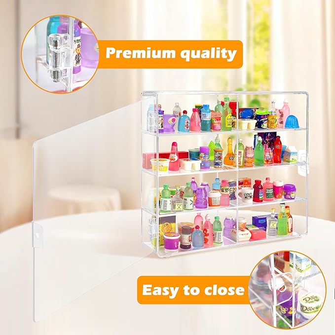 8 Slots Mini Brands Display Case,Plastic Mini Brands Storage Case Collector Toys, Shopkins Real Littles, Mini Mart Storage Organizer(4 Pack-32 Slots)