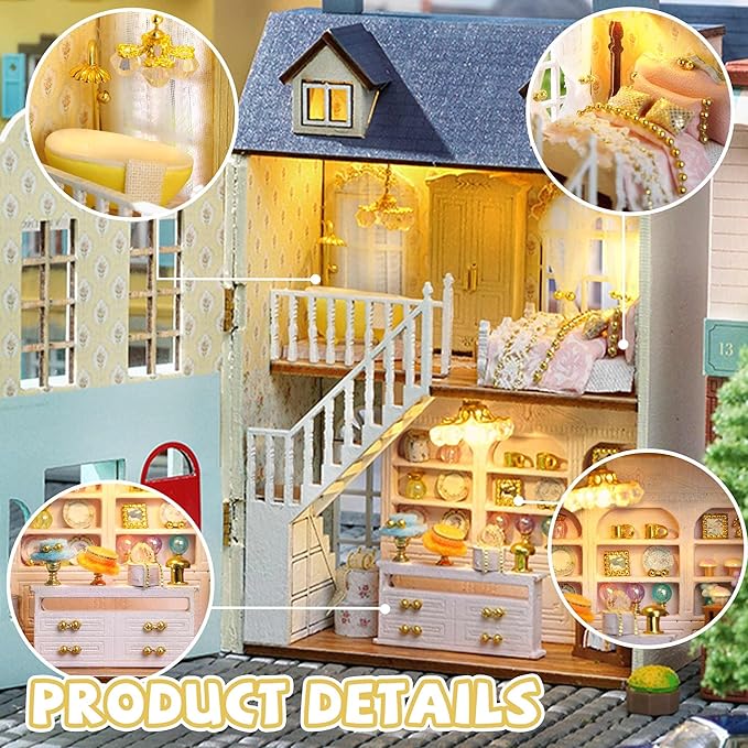Kisoy Romantic and Cute Dolls' Rooms DIY Miniature House Kit Creative Room Perfect DIY Gift for Friends, Lovers and Families (Paris Gift Store)