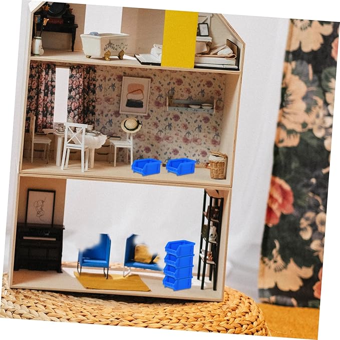 12pcs Miniature Plastic Storage Crates Dollhouse Accessories for Micro Landscape Decor Compact Lightweight Mini Baskets with Detailed Craftsmanship for Scale Model Storage