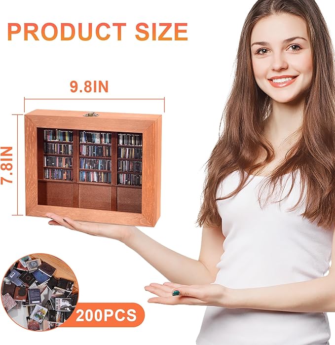 Anxiety Relief Swing Bookshelf – Includes Mini Books, Mindfulness Stress-Free Wooden Anxiety Bookshelf, Suitable for Home and Office Decor, Mini Library & Unique Gift.